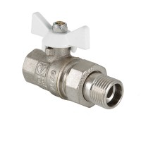 Кран шаровой BASE с полусгоном 1/2" вн.-нар. белая рукоятка