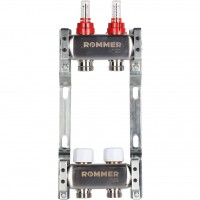 Коллектор из нерж. стали 1"x3/4" ROMMER с расходомерами 2 вых.