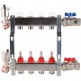 Коллектор из нерж. стали 1"x3/4" ROMMER в сборе с расходомерами 4 вых.