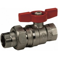 Кран шаровой Gekon хромир. ручка-бабочка, 1 1/4" (вр-американка)