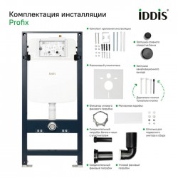 Комплект Iddis 3в1: подвесной унитаз Blanco Q, инсталляция Profix и хромированная клавиша смыва